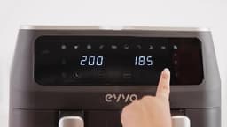 Airfryer Dubbele Mand - Olievrije Friteuse - Gezond Koken - Dubbele Cyclone Technologie - 8 Liter - Zwart — thumbnail 2