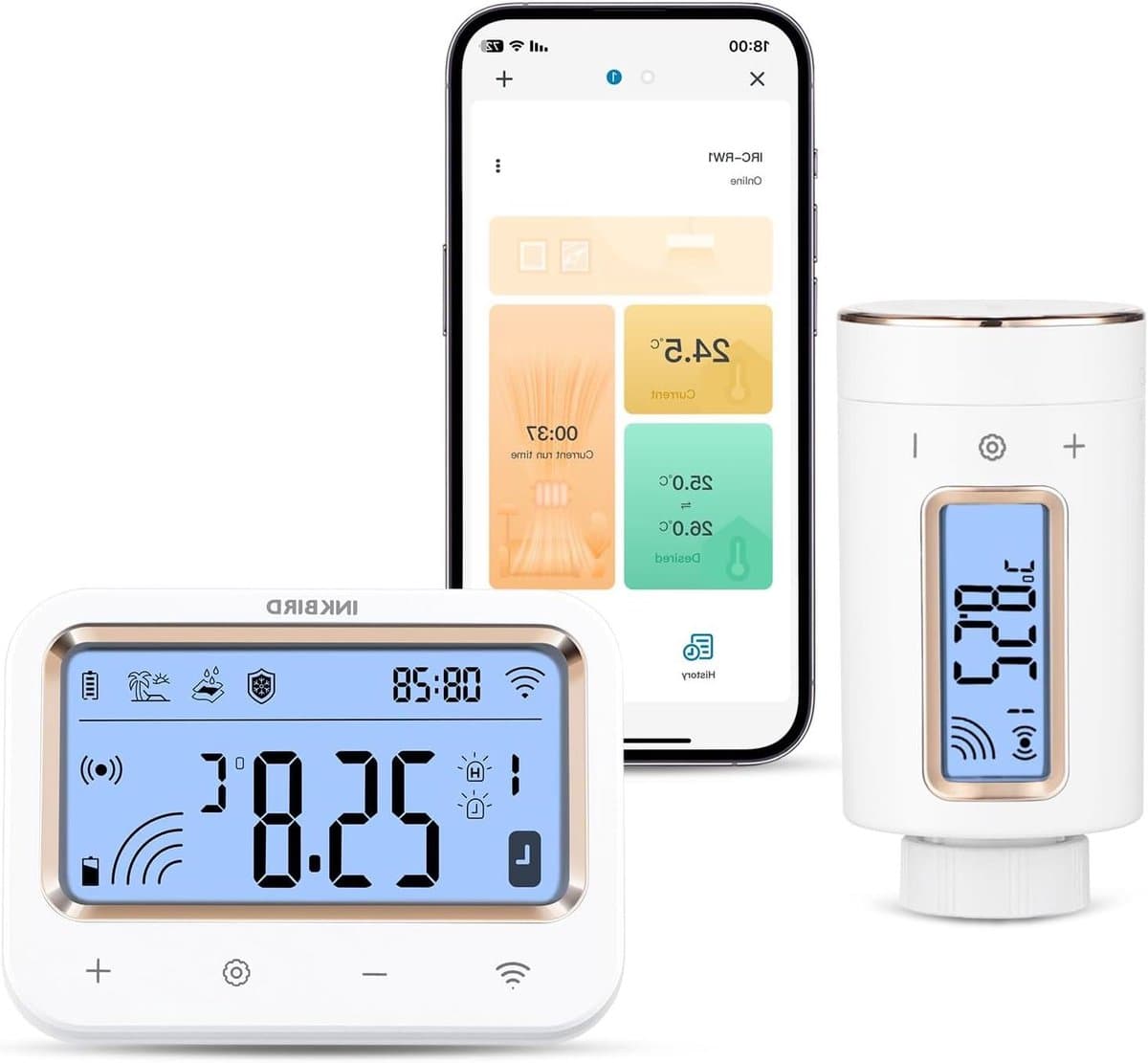Radiator Thermostaat - Slimme Verwarmer - Energie Besparen - App Bediening - 11 Periodes - Wit — afbeelding 1