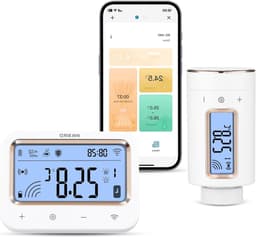 Radiator Thermostaat - Slimme Verwarmer - Energie Besparen - App Bediening - 11 Periodes - Wit — thumbnail 1