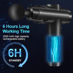 Massagepistool - Spierherstel Tool - Spierontspanning - 30 Snelheden LCD - 10 Opzetstukken - Zwart — thumbnail 5