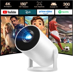 4K, videoprojector, Android 11, videoprojector met Bluetooth 5 en wifi 6, LYNCAST 1080p, draagbare projector voor telefoon/tv-stick/HDMI/PS5/iOS — thumbnail 2