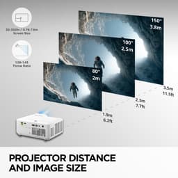SnelShoppen - 4K Laser Home Projector met 3500 ANSI Lumen voor Gaming en Films, Ideaal voor Thuisbioscoop en Entertainment, Hoogwaardige Beeldkwalitei — thumbnail 3