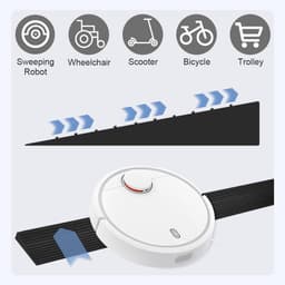 Oprijplaat, deurdrempel, rolstoelhelling, 90 cm x 8 cm x 1 cm, antislip oppervlak, rubberen oprijplaat voor kinderwagen, rollator, scooter, zuigrobot — thumbnail 3