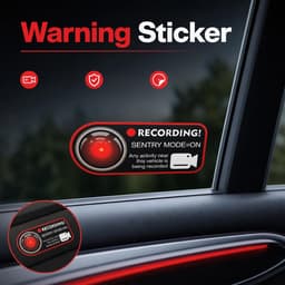 SnelShoppen - 10x Waarschuwingsstickers Dashcam voor Auto, Veiligheid, Camera Registratie, Statistische Stickers, Videobewaking, Ramen Stickers voor V — thumbnail 2