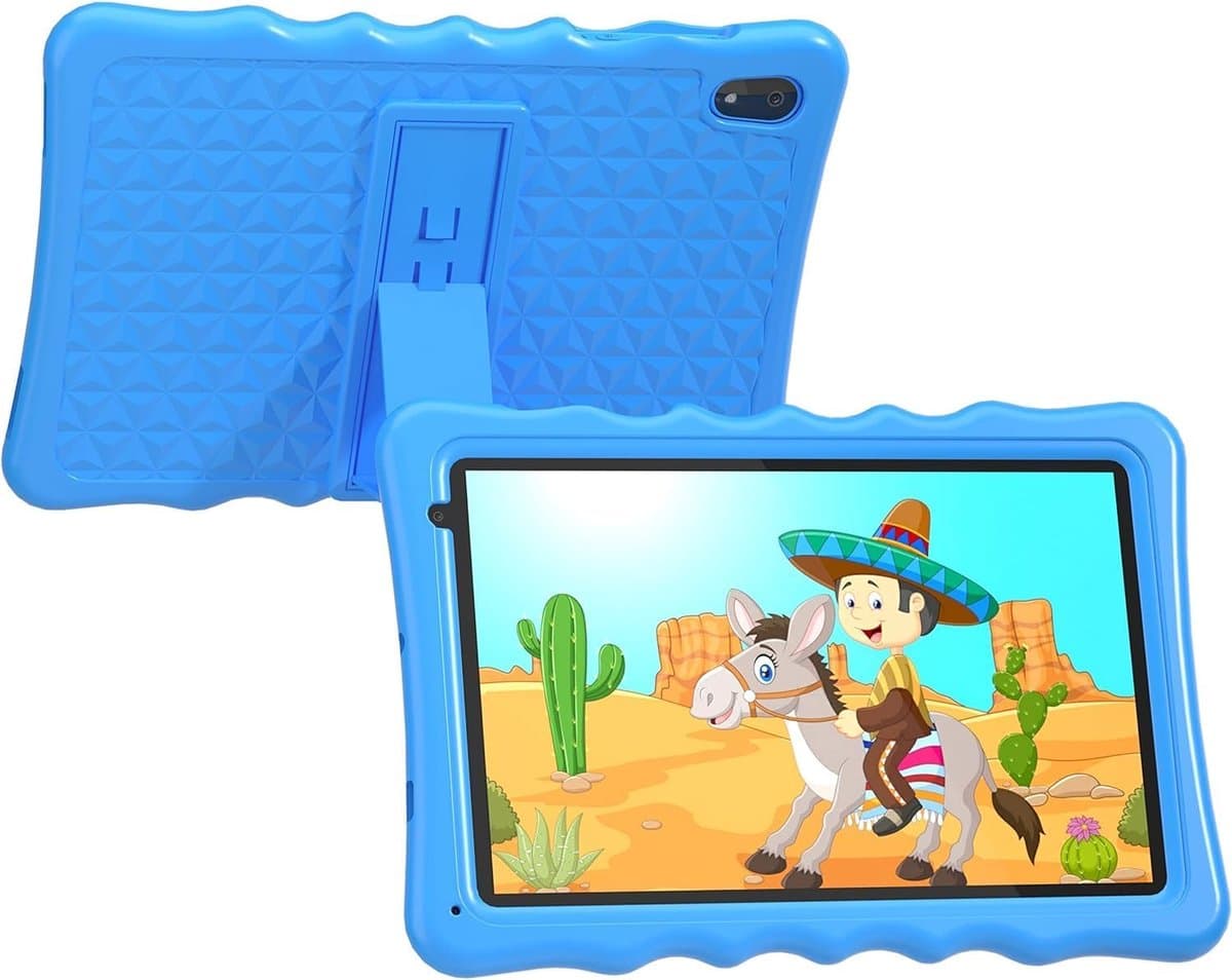 SnelShoppen - Kindertablet 10.1 Inch voor Peuters met Schokbestendige Hoes, Dual Camera, Bluetooth, WiFi, Android 13, 32GB, Perfect voor Kinderen — afbeelding 1