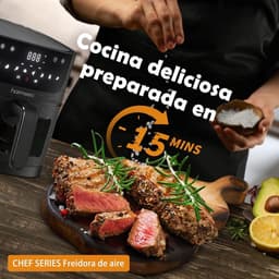 SnelShoppen - Luchtfriteuse 6L met 8 Voorinstellingen, Digitale Touchscreen, Antiaanbaklaag, Instelbare Temperatuur en Timer, Shake en Grillfunctie, 7 — thumbnail 2