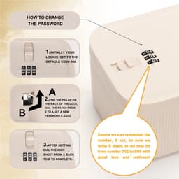 Thijox - Afsluitbare Opbergdoos voor Medicijnen & Mobiele Telefoon - Combinatieslotdoos voor Keuken, Thuis, School, Kantoor, Reizen - Beige - 23,9 x 1 — thumbnail 1