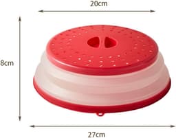 Opvouwbare magnetron deksel, set van 2 magnetronkappen, microgolfovenafdekkingen 27 cm, magnetron afdekkap met haken - ShopVlot — thumbnail 2
