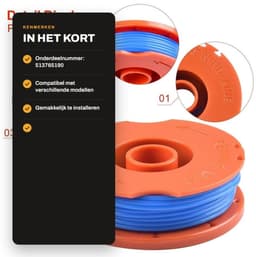 Dailygoods- Spoellijn Vervangend Onderdeel - Grastrimmer Draad - Compatibel met Mini Trim/Multi Trim - Deel nr. 1834 - OEM 5137651-90 - Geschikt voor Flymo Modellen - Grastrimmerdraad — thumbnail 2