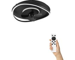 Fantiluxe - Brynja - Plafondventilator met verlichting - Zwart - Ø50cm - Afstandsbediening - Met lamp - Plafond ventilator - Slaapkamer — afbeelding 1