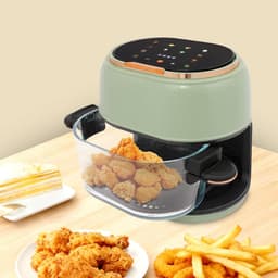 Heteluchtfriteuse - Airfryer Frituurpan - Vetarm Koken - Met Kijkvenster - 4 Liter - Groen — thumbnail 4
