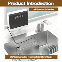Draagbare Vaatwasser - Compacte Afwasser - Efficiënt Reinigen - Geen Installatie Nodig - Ruimtebesparend Ontwerp - Roestvrij Staal — thumbnail 4