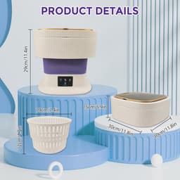 Mini Wasmachine met Centrifuge - Voor Kleine Wasgoed - Meerdere Programma's - reisapparaat — thumbnail 5