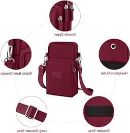 Kleine Schoudertas voor Mobiele Telefoon, Draagbare Crossbody Tas met Hoofdtelefoonaansluiting, Verstelbare Schouderriem voor Dames — thumbnail 4