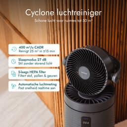 Bloomfold Luchtreiniger en Ventilator Cyclone – H13 HEPA & UVC-licht – 400 m³/h CADR – Air Purifier - Medische Filtratieklasse tegen Pollen & Fijnstof — thumbnail 5