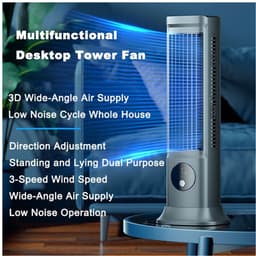 Bladloze bureauventilator, draagbare USB-oplaadbare airconditioner, ventilator met 3 snelheden, stille bureauventilator — thumbnail 2