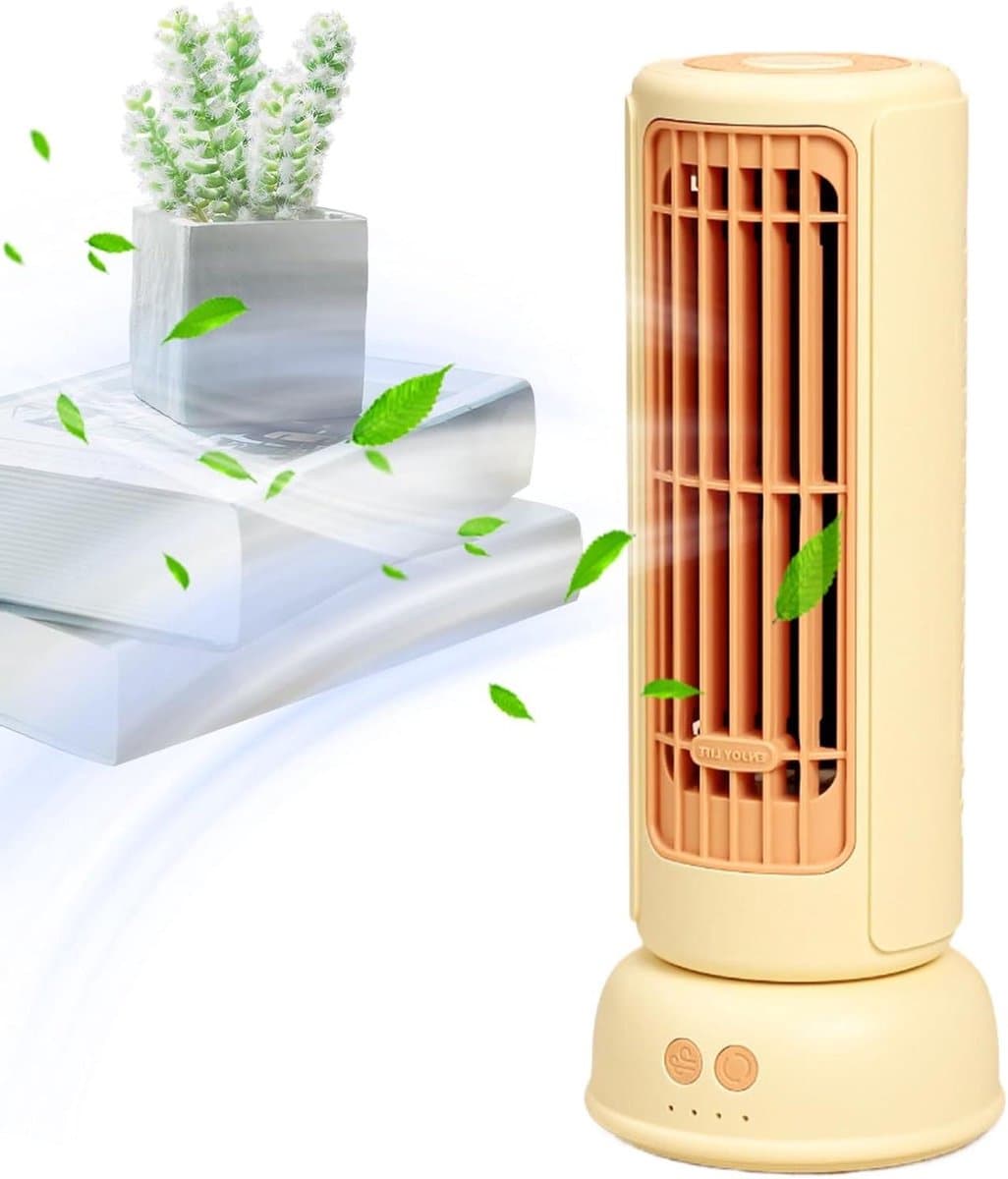 Toren Ventilator - Draagbare Ventilator - Persoonlijke Verkoeling - 3 Snelheden - 26 cm Hoog - Geel — afbeelding 1