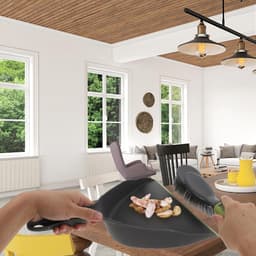 Mini Bezem Vuilblik - Schoonmaakset - Bureau Schoonmaken - Compact Ontwerp - 32.5 cm - Zwart — thumbnail 3