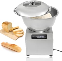 Deegmachine Elektrisch - Brood Mixer - Deeg Bereiden - Krachtige Aluminium Motor - 8kg Capaciteit - Zilver — thumbnail 1