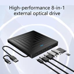 Externe DVD Brander - USB DVD Station - Data Back-up - Schokabsorberend Ontwerp - 15.4 x 14.3 x 1.5 cm — thumbnail 2