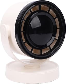 Bureauluchtcirculatieventilator - Draagbare ventilator - Persoonlijke koeling - Realtime batterijweergave - 17D x 14.3W x 12.5H cm - Beige — thumbnail 5