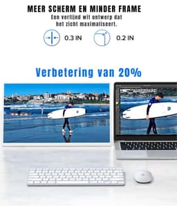 DnA® Professionele Portable Monitor - USB-C - 15.6 Inch - Draagbare Monitor - Portable Monitor Voor Laptop - Wit - 36cm x 21cm x 1cm — thumbnail 4