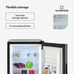 Klarstein Minibar minikoelkast voor kamers, 33 liter minikoelkast voor drankjes en cosmetica, kleine , kleine en stille koelkast, verstelbaar schap, kleine huidverzorgingskoelkast 5-15 °C - 25 dB - voor Hotelkamer voor Partykelder - Compact — thumbnail 5