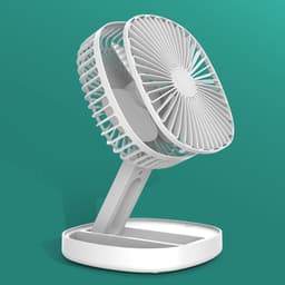 Elektrische Ventilator - Tafelventilator - Persoonlijke Koeling - Opvouwbaar en USB Oplaadbaar - 18x8.1x18 cm - Wit — thumbnail 2
