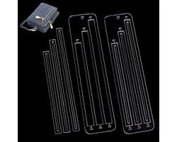 6 Stuks Acryl Rits Pocket Sjablonen voor Beginners, 7/8/9 Inch Zipper Templates voor Portemonnees, Jassen en Tasontwerpen, Ideaal voor DIY Creaties en Naaiprojecten