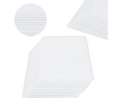 Pack van 10 Golfplastiek Folie, 3 mm Dikke Plastic Vellen voor Tuinreclame, Borden en Creatieve Projecten, Wit, 15 x 25 cm