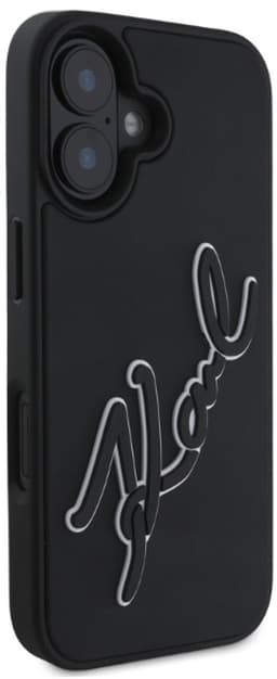 Karl Lagerfeld 3D Rubber Signature - iPhone 16 - Zwart - Elegante Bescherming - Uniek Design — thumbnail 4