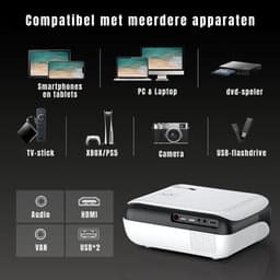 RUX® Mini beamers - Projector - Mini beamer - Wit - ‎4cm x 4cm x 9cm — thumbnail 5