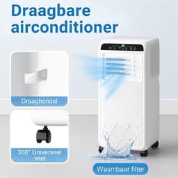 Draagbare Airco - Mobiele Koeler - Ruimte Koelen - 3-in-1 Functie - 9000 BTU - Wit — thumbnail 2