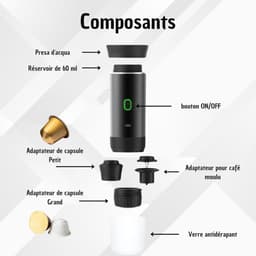 Draagbare Koffiemachine - Mini Espresso Maker - Koffie Zetten - 3-in-1 Compatibel - 60 Milliliter - Zwart — thumbnail 4