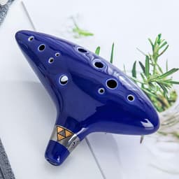 Dailygoods- Ocarina 12-gats Alto C - Keramisch Muziekinstrument - Tri-Force Symbool - Duurzaam Ontwerp - Ideaal Cadeau voor Kinderen — thumbnail 2