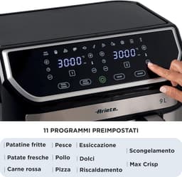Heteluchtfriteuse Dubbele Mand - Airfryer XL - Gezond Koken - 11 Programma's - 9 Liter - Bruin — thumbnail 5
