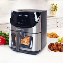 Heteluchtfriteuse - Airfryer Frituurpan - Gezond Koken - XL 78 liter capaciteit - 1700 W - Zwart en zilver — thumbnail 2