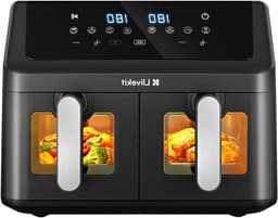 Heteluchtfriteuse - Airfryer XXL - Gezond Koken - Dubbele Zone - 9 Liter - Zwart — thumbnail 1