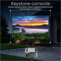 Beamer met WiFi & Bluetooth, 100 Inch Projectiescherm & Standaard van MMOBIEL – Native 1080P, 320 ANSI, 4K Ondersteuning, Automatische Keystone Correctie, 200 Inch – Voor HDMI, USB, iOS & Android — thumbnail 4