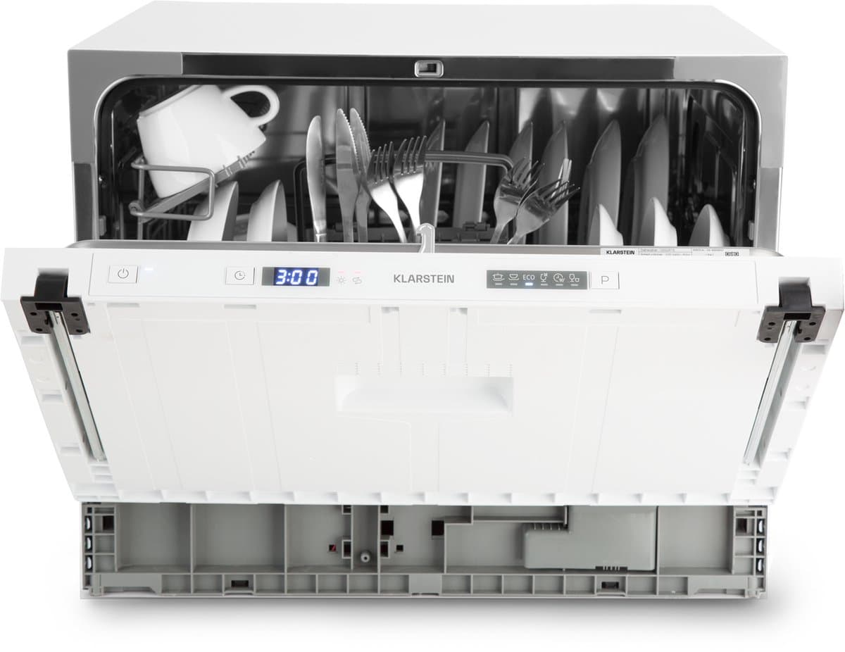 Klarstein Vaatwasser Mini voor 6 Couvert, Stille Inbouw Vaatwasser klein met 6 Programma’s, Tafelmodel Vaatwasser voor Thuis, Kantoor en Camping, Mini Vaatwasser met Wateraansluiting - Vaatwasmachine Afwasmachine - 6 Maatgedekken 52 cm - voor Singles — afbeelding 1