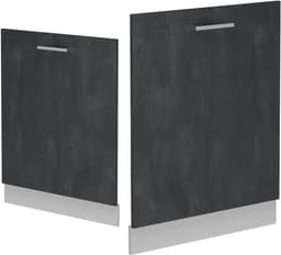 Vaatwasserfrontpaneel - Keukenpaneel - Keuken Integratie - Intern Bedieningspaneel - 60 cm breed - Zwart beton — thumbnail 4