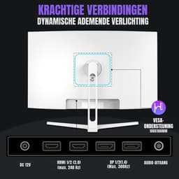 Quvo® Gaming Monitor 240hz - Gaming Monitor -Zwart - ‎‎18cm x 62cm x 45cm; 6.2kg — thumbnail 2