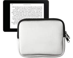 e-Reader Pouch - Boek Sleeve - Veilig Vervoeren - Schokbestendig Neopreen - Maat 6-7" - Zilver
