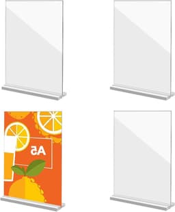 Acryl Plaque Houder A5 - 4 Stuks Tafelstandaard voor Menu's, Documenten en Advertenties in Restaurants en Kantoren — thumbnail 1