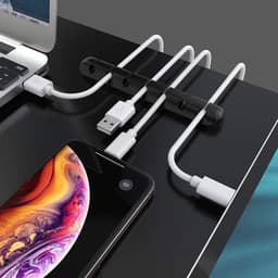 3-Pack Kabelhouder Clips voor Kabelbeheer, Zelfklevende Organisator voor USB Oplaadkabels, Voedingskabels en Muiskabels voor Thuis en Kantoor — thumbnail 2