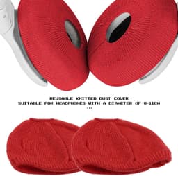 Cosensi - Hoofdkussen - Earcup Bescherming - Zacht en Wasbaar - Rood en Zwart - Hoofdtelefoon Covers - Geschikt voor Diverse Merken - 2 Paar — thumbnail 5