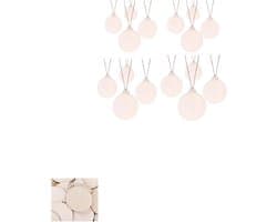 Mini Houten Ronde Schijfjes - 60 Stuks voor DIY Decoraties, Branding en Coasters, Perfect voor Creatieve Projecten en Hanger Versieringen
