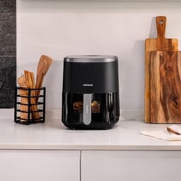 Airfryer met Raam - Heteluchtoven Frituurpan - Gezond Koken - PerfectCook Technologie - 4 Liter - Zwart — thumbnail 2