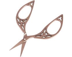 Vintage Metalen Scharen voor Knutselen en Breien - Retro Stijl, Roestvrij Staal, Blad Ontwerp