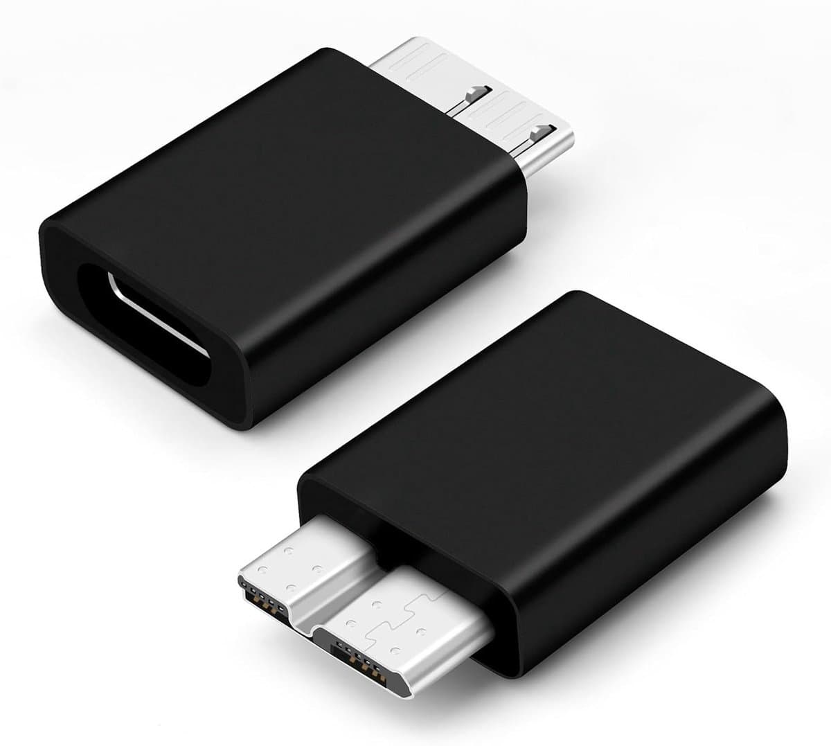 USB C naar USB 3.0 Micro-B Adapter voor Externe HDD/SSD, Compatibel met WD, Seagate en Toshiba, Zwart — afbeelding 1